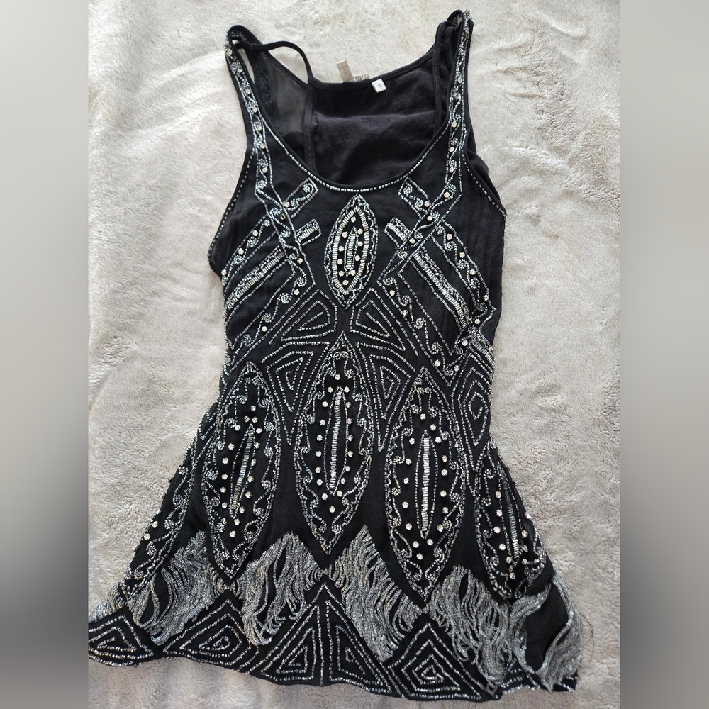 Joie beaded silk top, Y2K fairy tank top size M